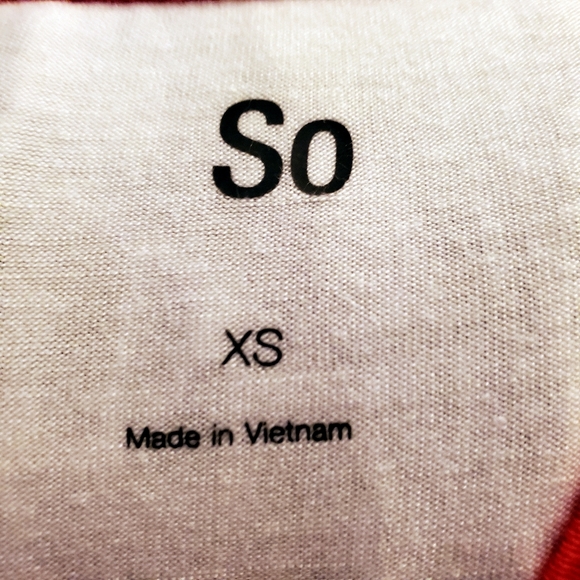 5/25 SO white tie T shirt blue sleeve blue XS - Picture 4 of 5